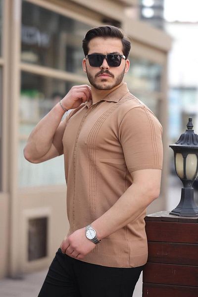 JACK CAPRİO МЪЖКА ПОЛО ЯКА, ПЛЕТЕНА ОТ ПОЛИЕМИД, ТРИКОТАЖЪТ НЕ ВИ КАРА ДА СЕ ПОТИШ