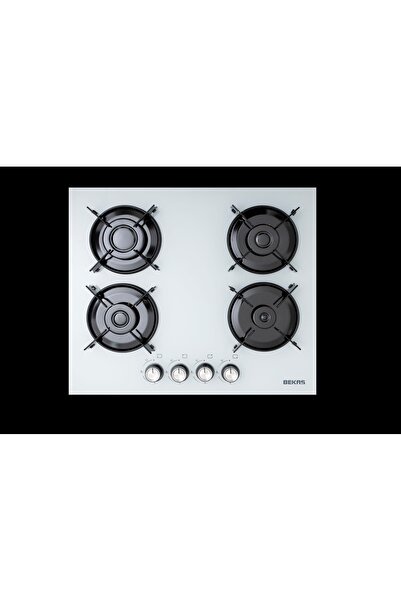 BEKAŞ BEKAŞ TÜPLÜ(LPG) SÖNME EMNİYETLİ ANKASTRE BEYAZ CAM OCAK