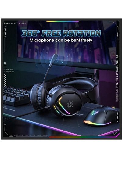 Onikuma X31 Professional Gaming Headset, Black with Wired Noise Cancelling, E-Sports Headphones