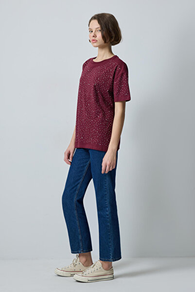 Touché Privé Βασικό T-shirt με πέτρινη λεπτομέρεια