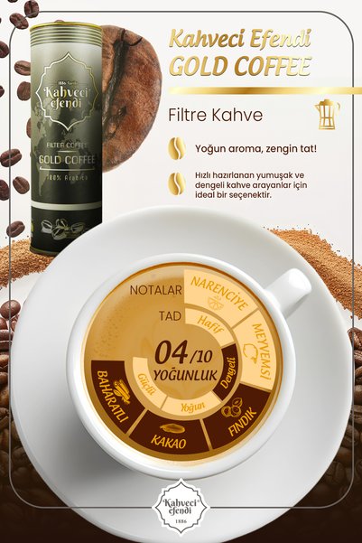 Kahveci efendi Triple Harman Coffee Set (Colombia, Dibek, Gold)
