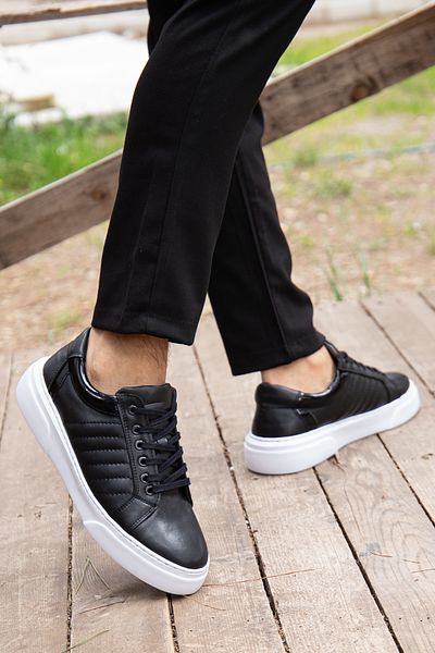 MY GROSS SHOES Men's Black Sports Sneaker Orthopedic Stitched Sole Shoes