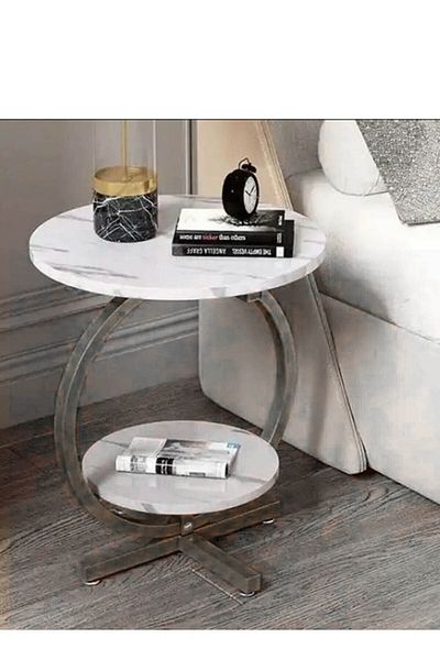 co arma Multifunctional round side table, black iron color