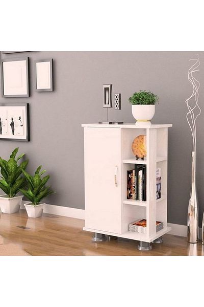 House One Coffee Corner|Coffee Table MDF with Large Storage Capacity Suitable -white-91x35x60cm