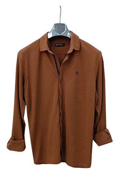 CLASSİCS MEN Прилепнала мъжка риза с цип с дълъг ръкав Gewer