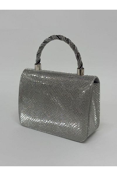 NAZART Γυναικείο Snake Platinum Smoked βραδινό φόρεμα Clutch Chain λουράκι Χέρι Νυχτερινή τσάντα ώμου αρραβώνων γάμου
