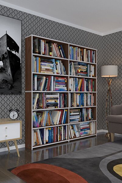Kenzlife Kitaplık Süper Ga 180*160*19 Cvz 6 Katlı 2 Bölme Çift Bölme Opsiyonlu Ofis Mutfak Banyo Dol