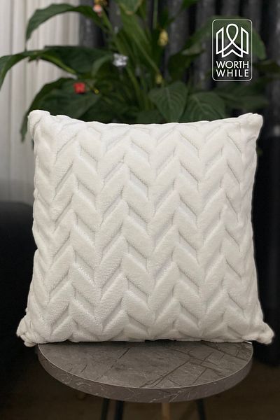 WorthWhile Bohemian Special Design Punch Pattern Decorative Throw Pillow Cover White 43X43Cm