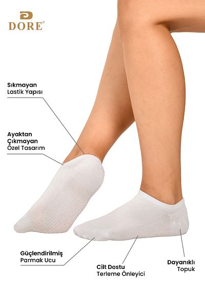 Dore Original Unisex 3 Pairs Anti-Slip Silicone Based Fitness Pilates Yoga Anti-Slip Hajj Umrah Tavaf Socks
