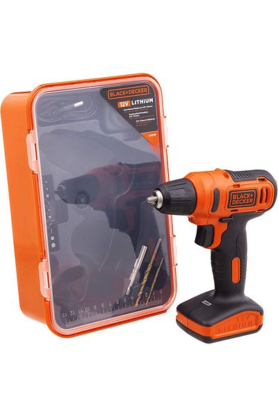 Black&Decker Cordless Drill Driver with 13-Piece Bits Orange and Black LD12SP-B5