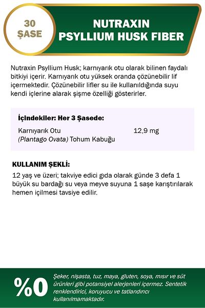 Nutraxin Psyllium Husk Fiber 30 Sachets