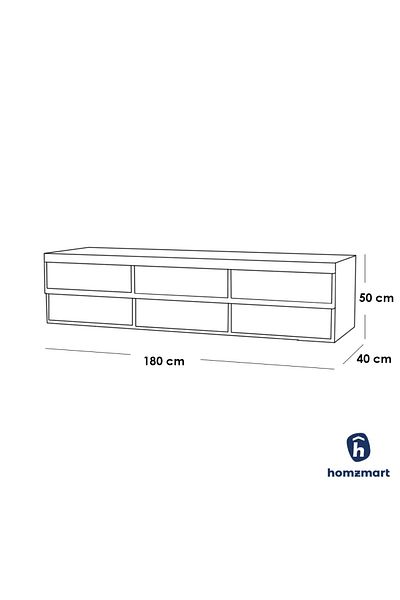 House One TV Table|Modern Iron and Glass table TV  Suitable-Brown-180x40x50cm