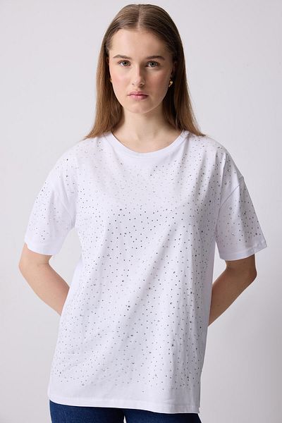 Touché Privé Stone Detailed Basic T-Shirt