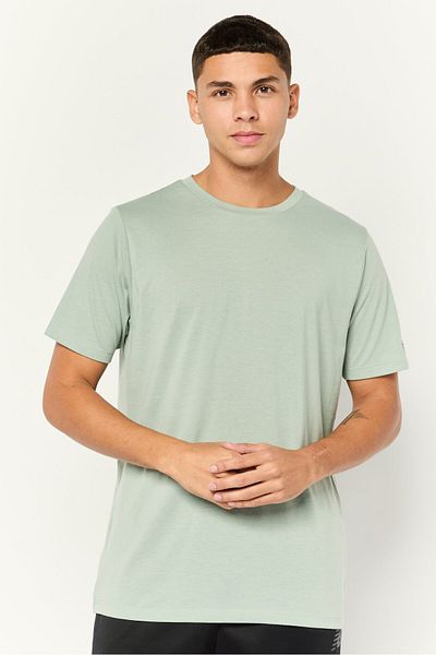 New Balance Men Sportswear Fit Short Sleeves Running T-Shirt, Sage Green