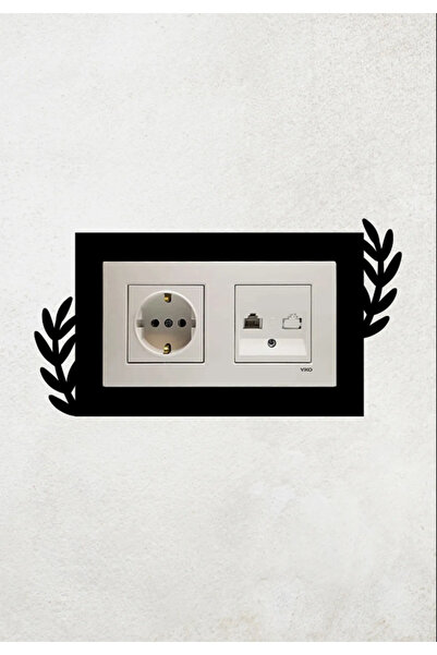 Rapithwin Yaprak Tasarım 2li Priz Çerçevesi (İÇ ÖLÇÜ 15,5X8,4 CM) Ev Süsü - 2...