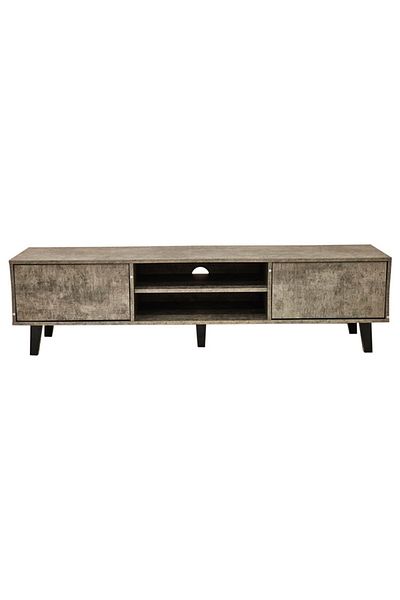 House One TV Table|Modern MDF TV Cabinet with Shelves and Storage Capacity Suitable-Gray-40x180x42cm