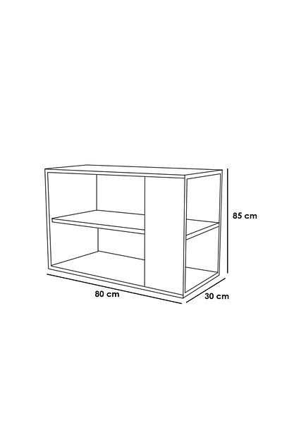 House One Coffee Corner|Coffee Table MDF with Large Storage Capacity Suitable -Brown-80x30x85cm