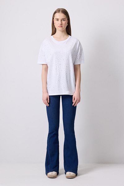 Touché Privé Stone Detailed Basic T-Shirt