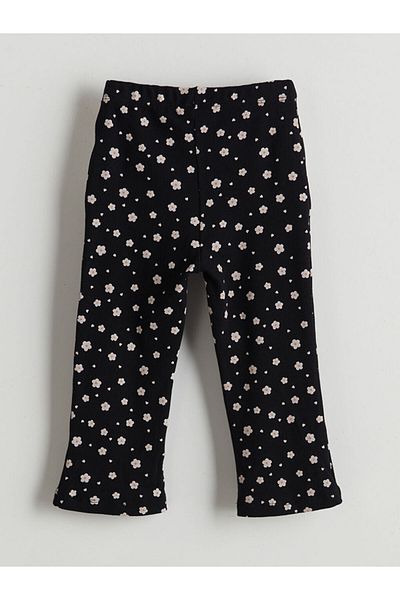 LC Waikiki Girl's Floral Tights with Elastic Waist