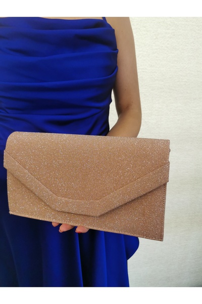 NAZART Women's Crystal Powder Evening Dress Clutch Chain Strap Hand Wedding Engagement Night Shoulder Bag