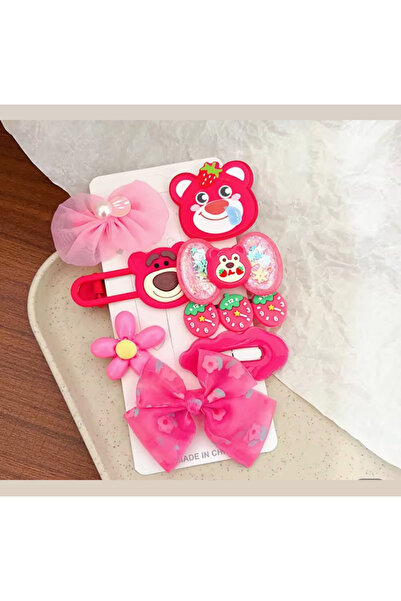 synshop Ružičasti Kawaii Teddy Care Cheer Bear Set sa kopčom za devojčice