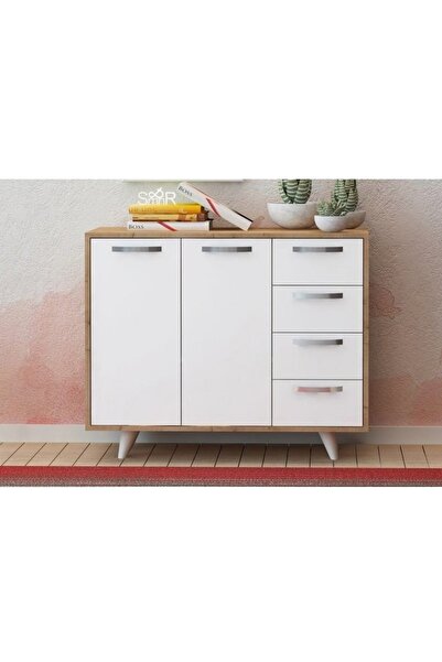 House One Coffee Corner|Coffee Table MDF with Large Storage Capacity Suitable -white-82x35x100cm