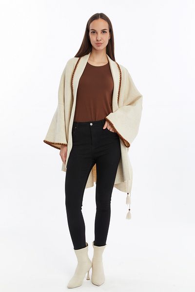 CNR TEKSTİL PONCHO DE tricotaje cu cusătură dublu cioban