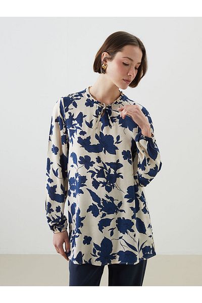 LC Waikiki Bluză de damă cu guler cu flori de sezon nou - S5M286Z8