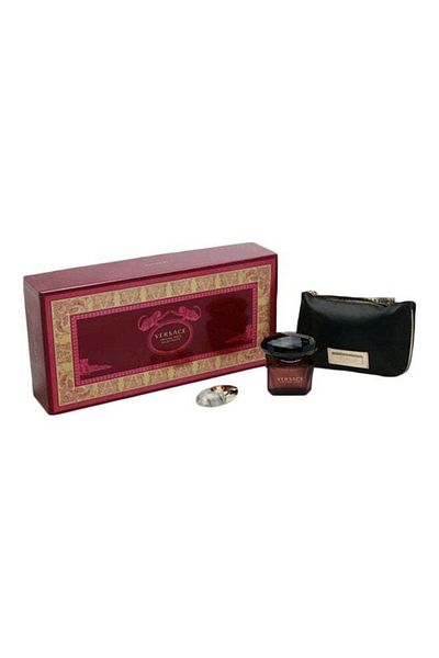 Versace Crystal Noir EDT 3-Piece Gift Set Big Bottle 90ml, Small Bottle 10ml