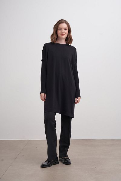 inspiration Black Rayon Basic Tunic