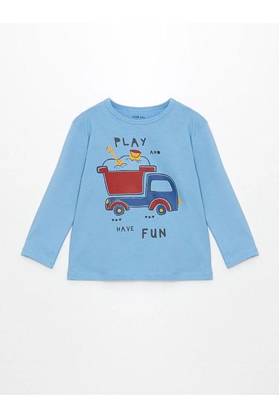 LC Waikiki Blue Crew Neck Baby Boy Pajama Set