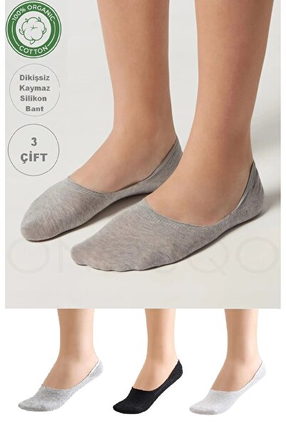 Onouqo Women's 3 Pairs Cotton Seamless Ballerina Socks