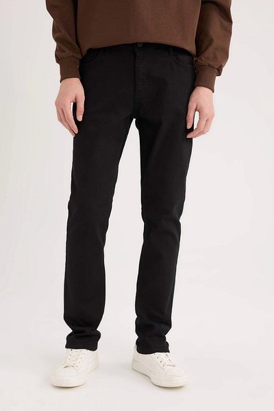 DeFacto S2711 Μαύρο Pedro Slim Fit Skinny Fit Κανονική μέση στενή παντελόνι Jean