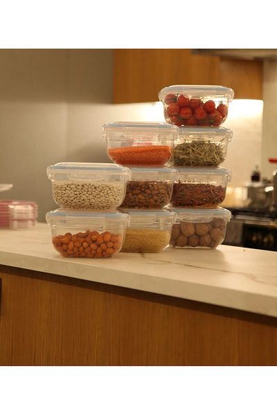 shop house Sealed Airtight Square Storage Container Set 6X (2400 ml)