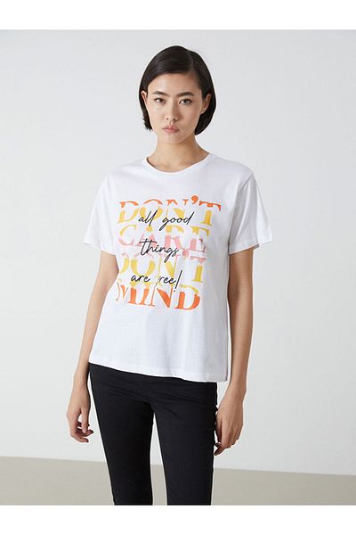 LC Waikiki Νέα σεζόν Crew Neck Printed Γυναικείο Tisort - S5FA89Z8