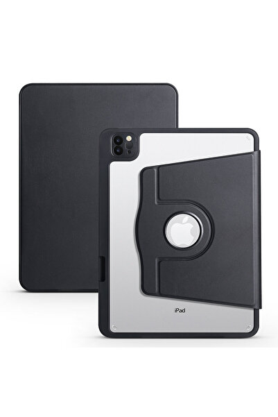 Hatreds Apple iPad Air 11 2025 M3 Kılıf Dönebilen Şeffaf Tasarımlı Kalem Bölm...