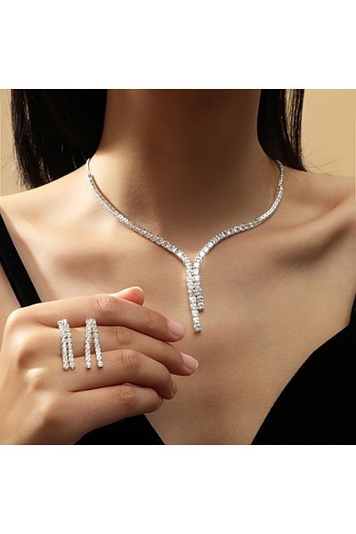 Estilo Lingerie Waterway Exquisite Necklace Earring Set, Gift Jewelry Set, Gift for Lover, Gift for Mom