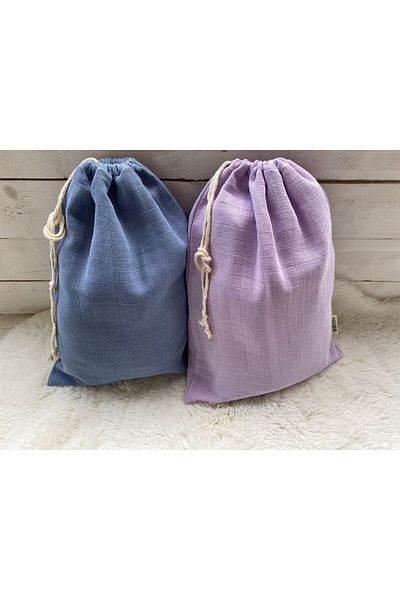 Hubb 2 Colors Muslin Cloth Drawstring Bag 30*40 Clothes Pouch Organizer Multi-Purpose