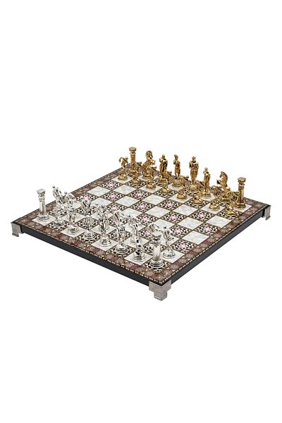 Cooper Chess 30cm Mosaic Patterned Mythological Gold Discus Olympic Figure Chess Set Decorative Gift Set