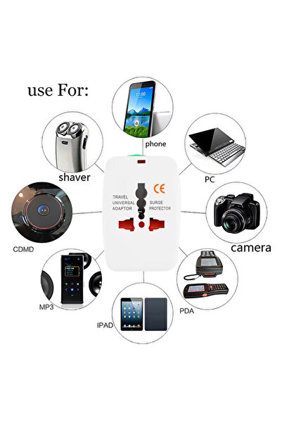 Derwell +150 Ülke Abd İngiltere Ab Dönüştürücü Uluslararası Fiş Adaptörü Dünya Seyahat AC Güç Şarj Adaptörü
