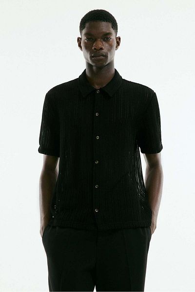 H&M Regular Fit Crochet-look Shirt