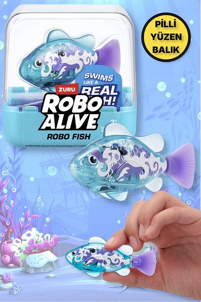 TOYFEST Floating Battery Powered Robo Alive Fish That Changes Color in Water to a Depth of 1.8 Meters - 6.8 cm -1 Pcs - Turquoise