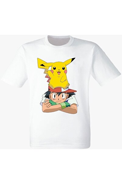 THİS GYOX تيشيرت بوكيمون آش بيكاتشو أبيض
