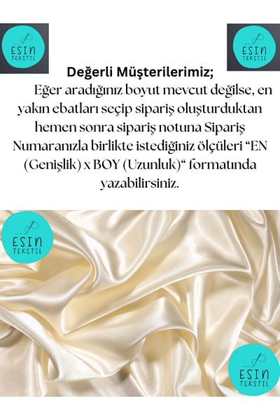 esin tekstil Special Design Cream Color Satin Curtain & Sunshade - 1St Grade Quality (All Sizes Available)