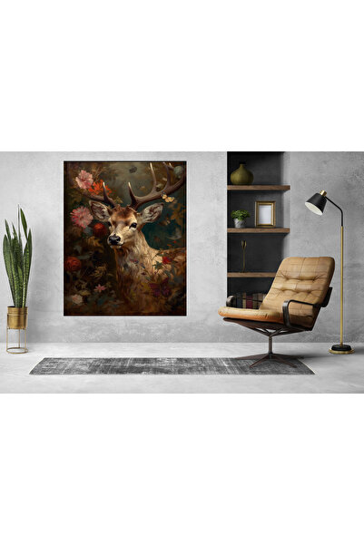 OZG DESİGN ÇİÇEKLİ GEYİK DUVAR ÖRTÜSÜ VE DUVAR HALISI