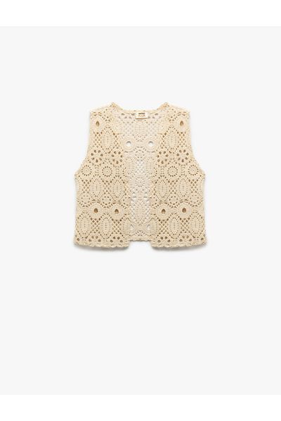 Koton Openwork V-Neck Sleeveless Vest