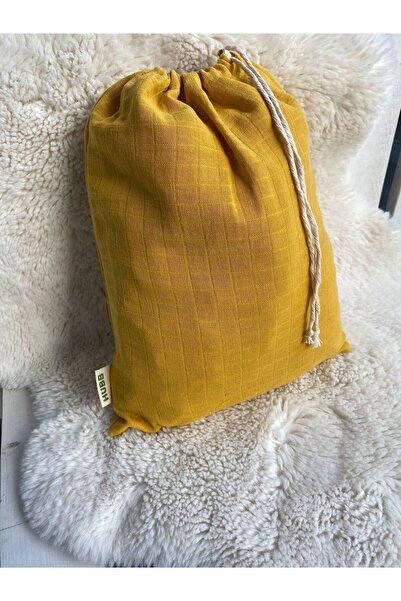 Hubb حقيبة قماش قطن موسلين برباط 30*40 حقيبة خبز حقيبة ملابس