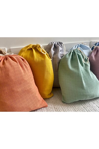 Hubb حقيبة قماش قطن موسلين برباط 30*40 حقيبة خبز حقيبة ملابس