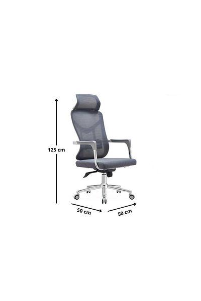 Ebticar Grey Office Chair with Back Support and Headrest