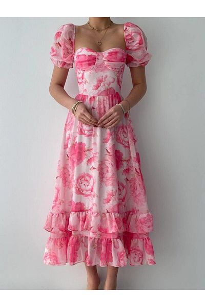 Moda Asmira Chiffon Fabric Digital Pattern Printed Dress